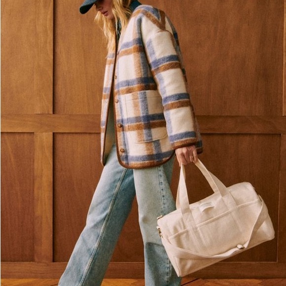 Sezane Handbags - Sezane Sari Jacket - teddy plaid reversible - size 6